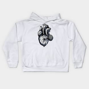 Nailed Through the Heart (Black and White) Kids Hoodie